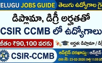 CSIR CCMB Recruitment 2026 Telugu – Technical Assistant Technical Officer Jobs