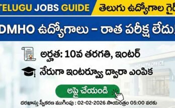 టెన్త్, ఇంటర్ చదివిన వారికి ప్రభుత్వ ఉద్యోగ అవకాశం – DMHO Recruitment 2026