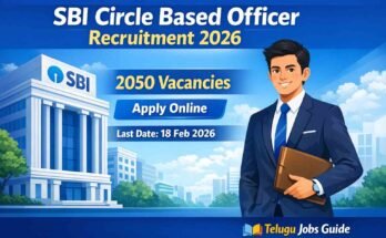 SBI Circle Based Officer Recruitment 2026 featured image showing 2050 CBO vacancies apply online last date 18 Feb 2026