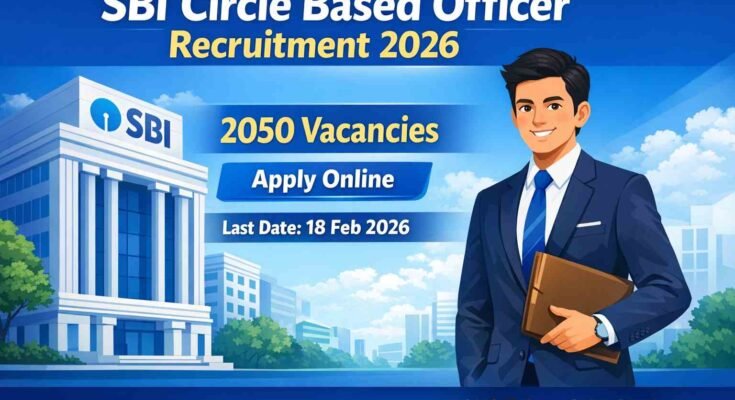 SBI Circle Based Officer Recruitment 2026 featured image showing 2050 CBO vacancies apply online last date 18 Feb 2026