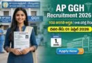 AP GGH Recruitment 2026 notification image showing candidate with application form last date April 1 no exam 10th pass jobs