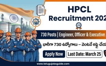 HPCL Recruitment 2026 featured image showing oil refinery and engineers with 730 posts for engineer officer and executive jobs apply before March 25