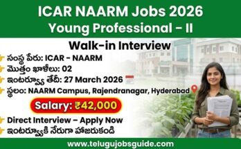 ICAR NAARM Young Professional II Jobs 2026 walk-in interview poster with salary 42000 Hyderabad NAARM campus details
