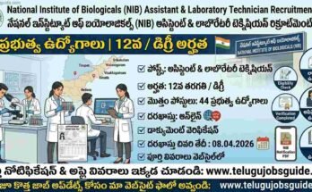 NIB Assistant & Laboratory Technician Recruitment 2026 poster showing 44 government job vacancies for 12th pass and degree candidates at National Institute of Biologicals.