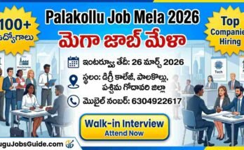 Palakollu Job Mela 2026 mega job fair with 100 plus jobs walk in interview on March 26 2026 at Degree College Palakollu West Godavari contact 6304922617
