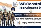 SSB Constable Recruitment 2026 notification image showing Indian paramilitary soldiers with 827 posts for 10th pass candidates apply before April 19