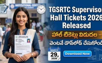 TGSRTC Supervisor Hall Tickets 2026 released candidate holding admit card with exam date March 29 download details Telugu text