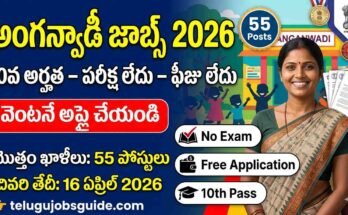 AP ICDS Anganwadi Helper Recruitment 2026 thumbnail showing Indian woman, 55 posts, no exam, free application, 10th pass jobs in Andhra Pradesh