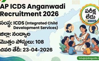 AP ICDS Anganwadi Recruitment 2026 featured image showing 108 posts in Nandyal district with no exam and last date 23-04-2026