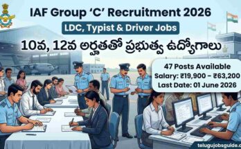 Indian Air Force Group C Recruitment 2026 image showing candidates applying for LDC, Typist and Driver jobs at an Air Force station