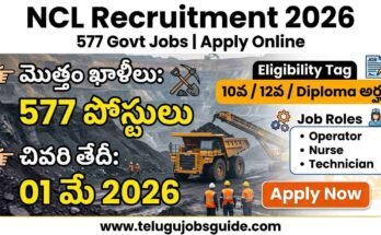 NCL Recruitment 2026 notification image showing 577 government job vacancies with last date 01 May 2026 for 10th, 12th and diploma candidates