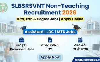 SLBSRSVNT Non-Teaching Recruitment 2026 notification image showing Assistant, LDC, MTS jobs, 32 vacancies, permanent jobs, last date 21 May 2026