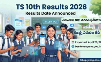 TS 10th Results 2026 image showing Telangana students checking SSC results on mobile and laptop after results announcement
