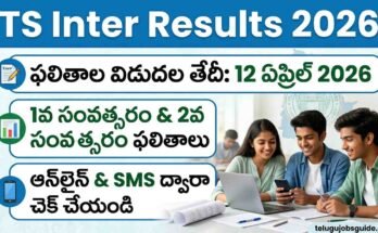 TS Inter Results 2026 image showing release date April 12 with 1st and 2nd year results and online SMS checking details