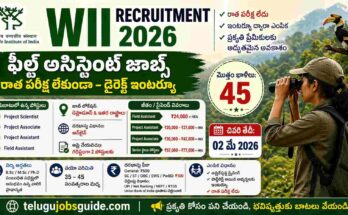 WII Recruitment 2026 featured image showing Field Assistant jobs without exam, 45 vacancies, last date 02 May 2026, telugujobsguide.com