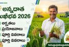 Annadata Sukhibhava Scheme 2026 featured image showing a smiling Andhra Pradesh farmer holding paddy crops in a green agricultural field, highlighting eligibility, benefits, and complete scheme details with telugujobsguide.com branding.