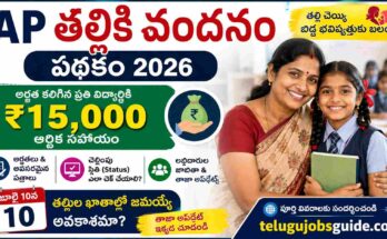 AP Talliki Vandanam Scheme 2026 featured image showing ₹15,000 financial assistance, eligibility, payment status, latest updates, and a mother with a school-going child in Andhra Pradesh.